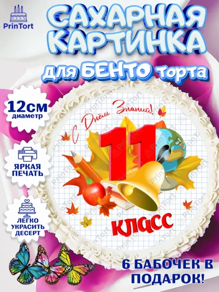Сахарные круги 12см PT05, 1 сентября, Школа, глобус, книги, тетради, осень, день знаний, Девочка, арт. PT0518622