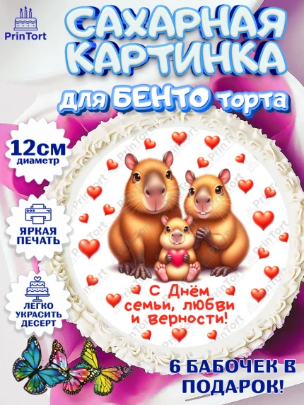 Сахарные круги 12см PT05, День семьи, любви и верности, Девочка, арт. PT0518753