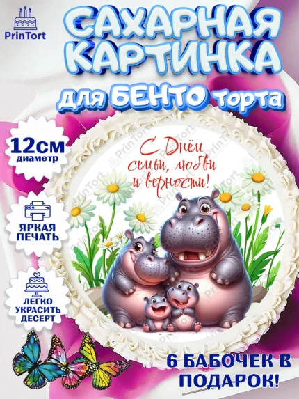 Сахарные круги 12см PT05, День семьи, любви и верности, Девочка, арт. PT0518766