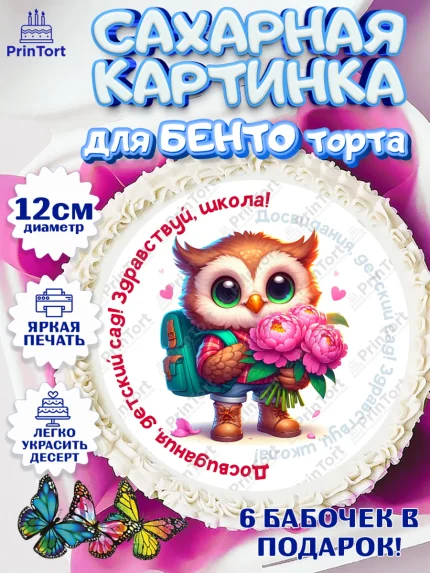Сахарные круги 12см PT05, Выпускной в садике, Выпускной в детском саду, воспитателю на выпускной, арт. PT0519749