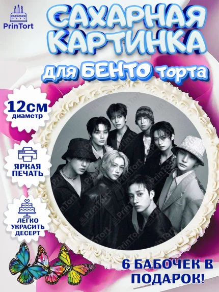 Сахарные круги 12см PT05, Стрей Кидс, Музыкальная группа, Группа Stray Kids, Stray Kids, Девочка, арт. PT0520070