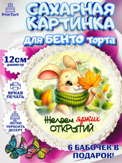 Сахарные круги 12см PT05, День рождения, осень, осенняя пора, листья, девочка, осенние листья, арт. PT0520218