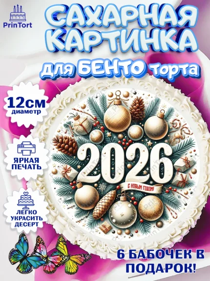 Сахарные круги 12см PT05, Новый год, 2026, Новый год2026, Лошадь, лошадка, год лошади, Девочка, арт. PT0521087