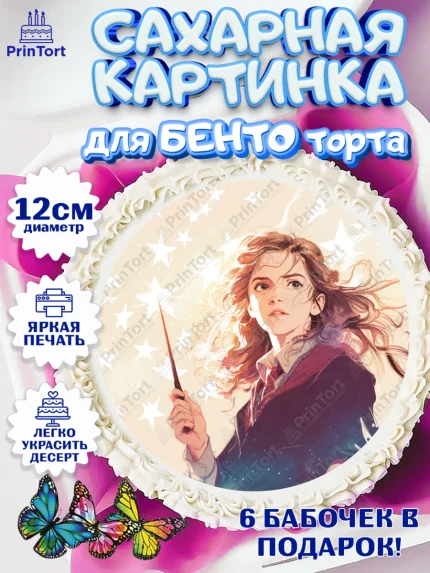Сахарные круги 12см PT05, Гарри Поттер, Harry Potter, Хогвартс, Гермиона, Драко, Рон, платформа 9, арт. PT0522064