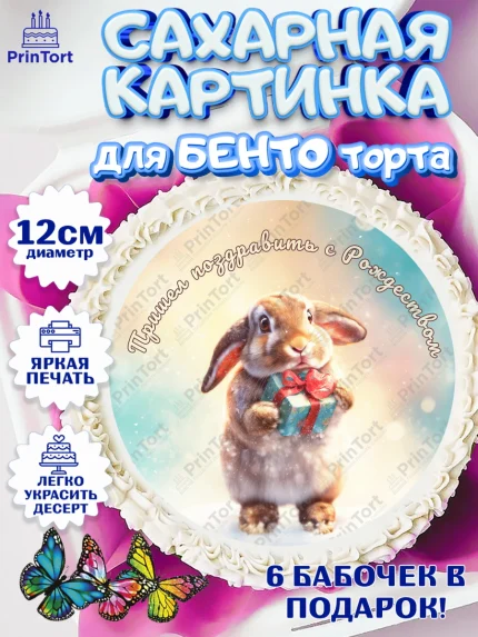Сахарные круги 12см PT05, Рождество, Рождество Христово, 7 января, рождественские подарки, арт. PT0522106