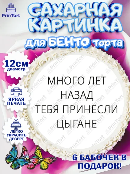Сахарные круги 12см PT05, Приколы, прикол, мем, поздравление, мем на День Рождения, Девочка, арт. PT0522139