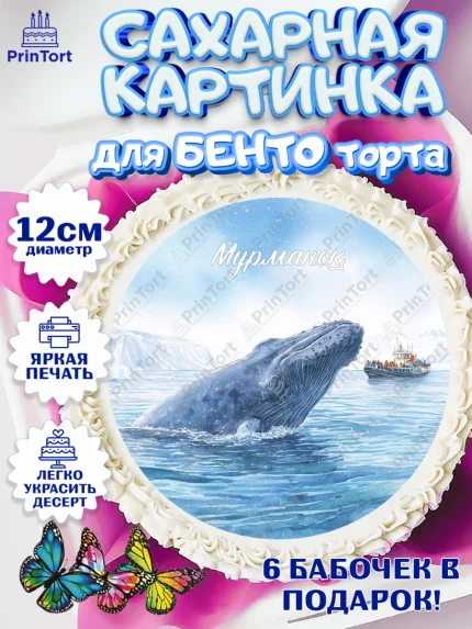 Сахарные круги 12см PT05, Мурманск, город Мурманск, любимый город Мурманск, из Мурманска с любовью, арт. PT0522262