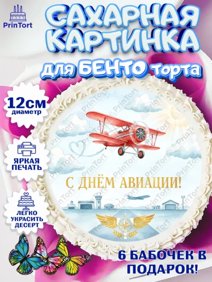 Сахарные круги 12см PT05, Авиация, пилот, стюардесса, самолет, путешествие, автопилот, билет, арт. PT0522548