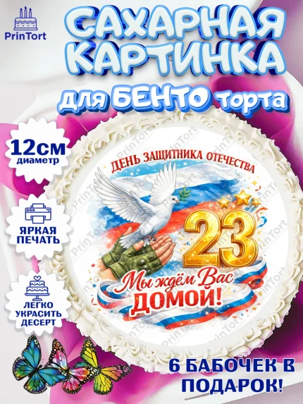 Сахарные круги 12см PT05, 23 февраля, День защитника отечества, военный, мужчина, танк, самолет, арт. PT0522829