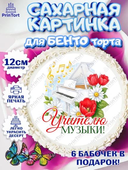 Сахарные круги 12см PT05, Подарок учителю, Надпись учителю, Выпускной, Последний звонок, Девушка, арт. PT0523028