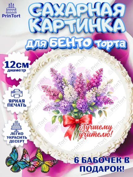 Сахарные круги 12см PT05, Подарок учителю, Девушка, Выпускной в школе, арт. PT0523156