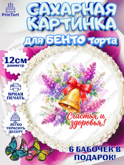 Сахарные круги 12см PT05, Подарок учителю, Девушка, Выпускной в школе, арт. PT0523157