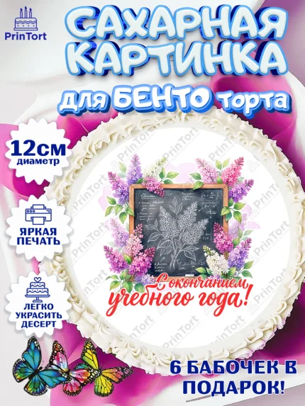 Сахарные круги 12см PT05, Подарок учителю, Девушка, Выпускной в школе, арт. PT0523163