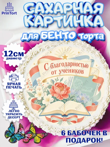 Сахарные круги 12см PT05, Выпускной в школе, арт. PT0523496