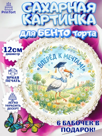 Сахарные круги 12см PT05, Выпускной в университете, арт. PT0523520