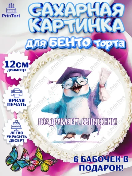 Сахарные круги 12см PT05, Выпускной в университете, арт. PT0523559