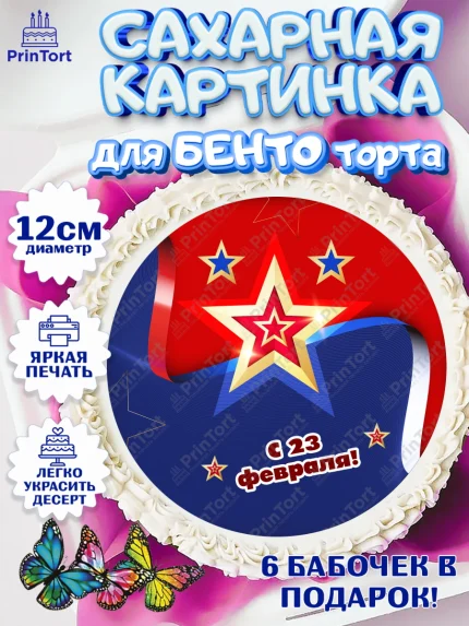 Сахарные круги 12см PT05, 23 февраля, День Защитника Отечества, Мальчик, арт. PT0526873