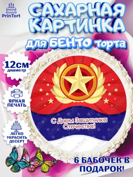 Сахарные круги 12см PT05, 23 февраля, День Защитника Отечества, Мальчик, арт. PT0526878