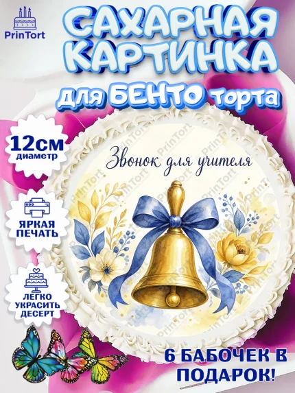 Сахарные круги 12см PT05, 1 сентября учителю, Девушка, День знаний 1 сентября, арт. PT0526938