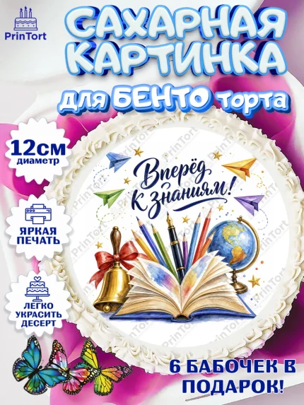 Сахарные круги 12см PT05, 1 сентября, Девочка, День знаний 1 сентября, арт. PT0526983