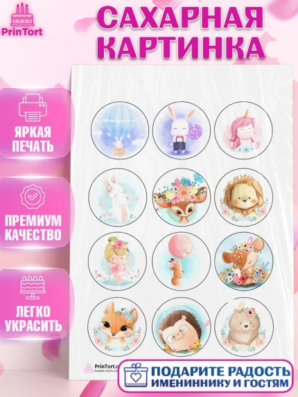 Сахарная картинка, Малышам, Девочке на день рождения, Мальчик, День рождения, арт. PT100224