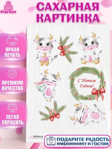 Сахарная картинка, Новый год, Девочка, арт. PT100325