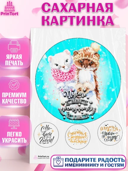 Сахарная картинка, Новый год, Девочка, арт. PT100353