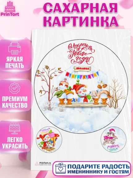 Сахарная картинка, Новый год, Девочка, арт. PT100359