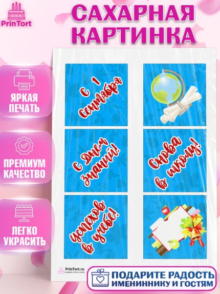 Сахарная картинка, 1 сентября, День знаний Школа, Девушка, День знаний 1 сентября, арт. PT101138