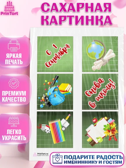 Сахарная картинка, 1 сентября, День знаний Школа, Девушка, День знаний 1 сентября, арт. PT101139
