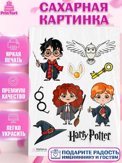 Сахарная картинка, Гарри Поттер, Harry Potter, Девочка, День рождения, арт. PT101334