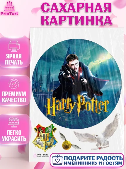 Сахарная картинка, Гарри Поттер, Harry Potter, Девочка, День рождения, арт. PT101339
