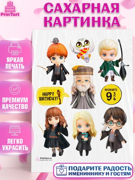 Сахарная картинка, Гарри Поттер, Harry Potter, Девочка, День рождения, арт. PT101342