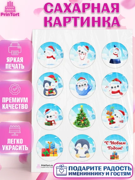 Сахарная картинка, Новый год, Девочка, арт. PT101728
