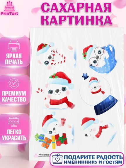 Сахарная картинка, Новый год, Девочка, арт. PT101734
