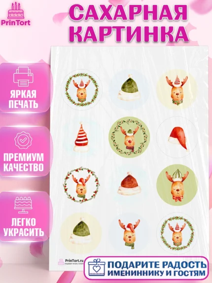Сахарная картинка, Новый год, Девочка, арт. PT101827
