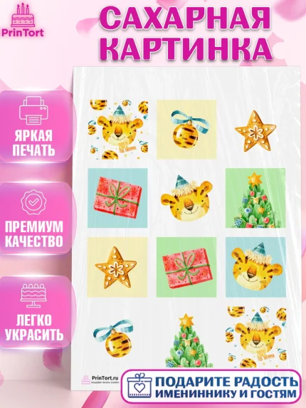 Сахарная картинка, Новый год, Девочка, арт. PT101830