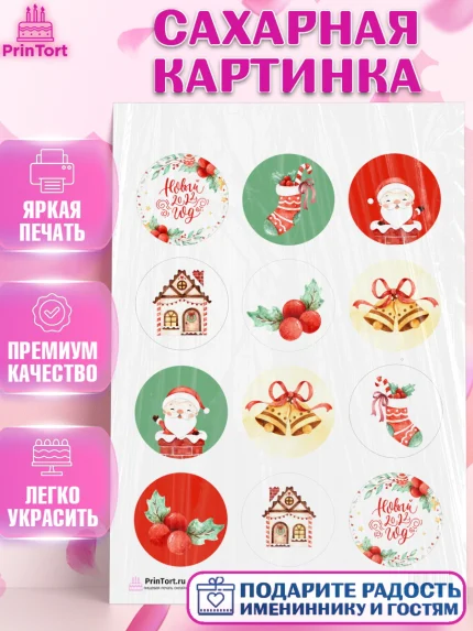 Сахарная картинка, Новый год, Девочка, арт. PT101834