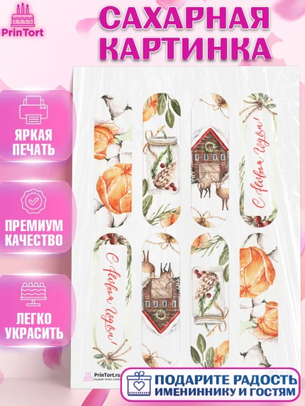 Сахарная картинка, Новый год, Девочка, арт. PT101840