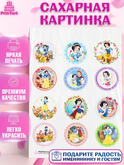Сахарная картинка, Принцессы Дисней, Девочка, День рождения, арт. PT102234