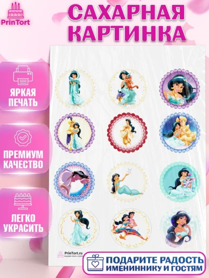 Сахарная картинка, Принцессы Дисней, Девочка, День рождения, арт. PT102236