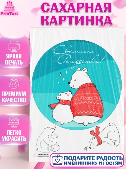 Сахарная картинка, Рождество Христово, Новый Год, Девочка, арт. PT102448