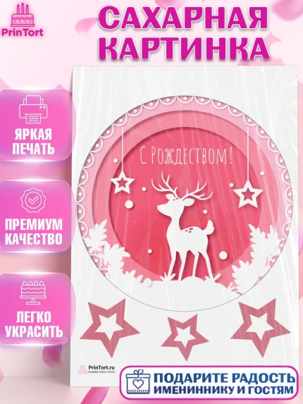 Сахарная картинка, Рождество Христово, Новый Год, Девочка, арт. PT102451