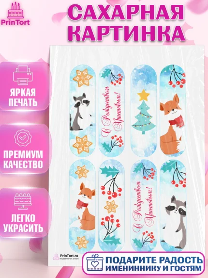 Сахарная картинка, Рождество Христово, Новый Год, Девочка, арт. PT102470