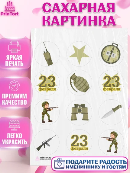 Сахарная картинка, 23 февраля, День Защитника Отечества, Мальчик, арт. PT102804
