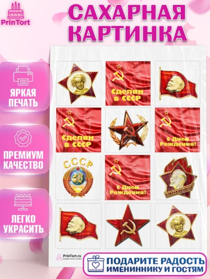 Сахарная картинка, Сделан в СССР, Девочка, День рождения, арт. PT103523