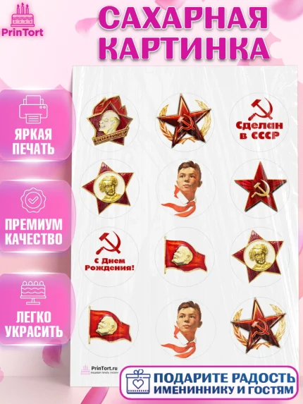 Сахарная картинка, Сделан в СССР, Девочка, День рождения, арт. PT103533