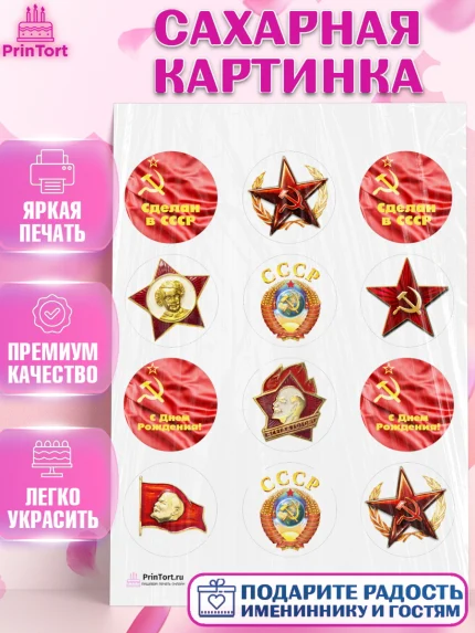 Сахарная картинка, Сделан в СССР, Девочка, День рождения, арт. PT103536