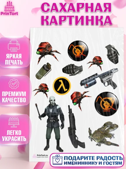 Сахарная картинка, Халф-Лайф, Half-Life, Мальчик, День рождения, арт. PT103544
