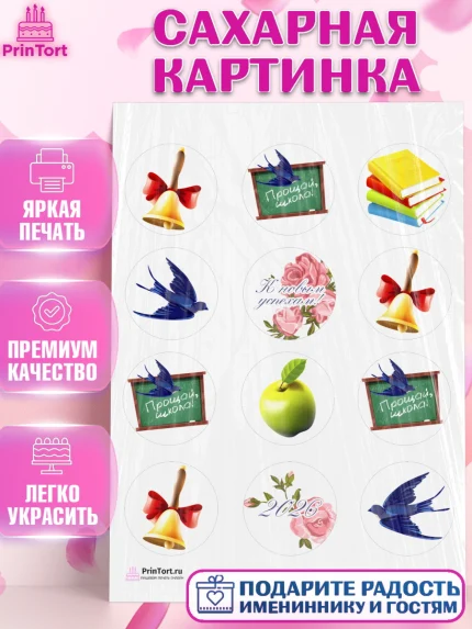 Сахарная картинка, Выпускной в школе, Школа, Выпускной, Последний звонок, Девочка, арт. PT103746